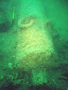 Image: A cannon found at the wreckage site in The Straits of Malacca."