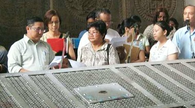 Image: Traditional: The candle-light procession that was revived after 23 years."