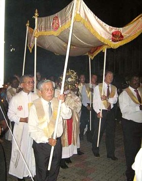 Image: Devotional: Another view of the candle-light procession."