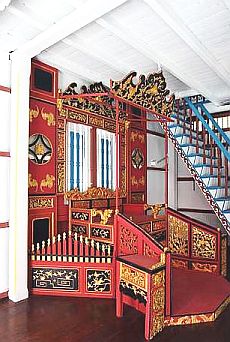 Image: The house that Abdul Ghani Abdul Majid built with its intricate carvings."