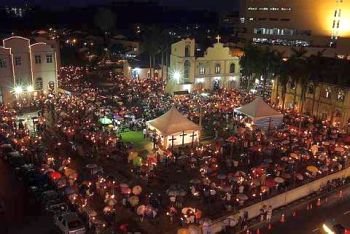 Image: Thousands of Catholics gathered at the countrys oldest church, the 300-year-old St Peters Church in Malacca, to witness the traditional religious observance of Good Friday here yesterday. They joined other Christians who attended mass at various churches throughout the country. The holy day commemorates the crucifixion of Jesus Christ while Easter celebrates his resurrection."