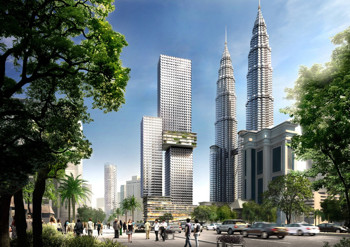 Afbeelding: De 268 meter hoge Angkasa Raya-toren in Kuala Lumpur."