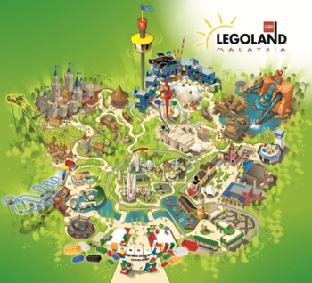 Afbeelding: Kaart van attracties in Legoland Malaysia"